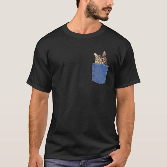 Niedliches Cat Peking in Pocket T Shirt (Vorderseite)