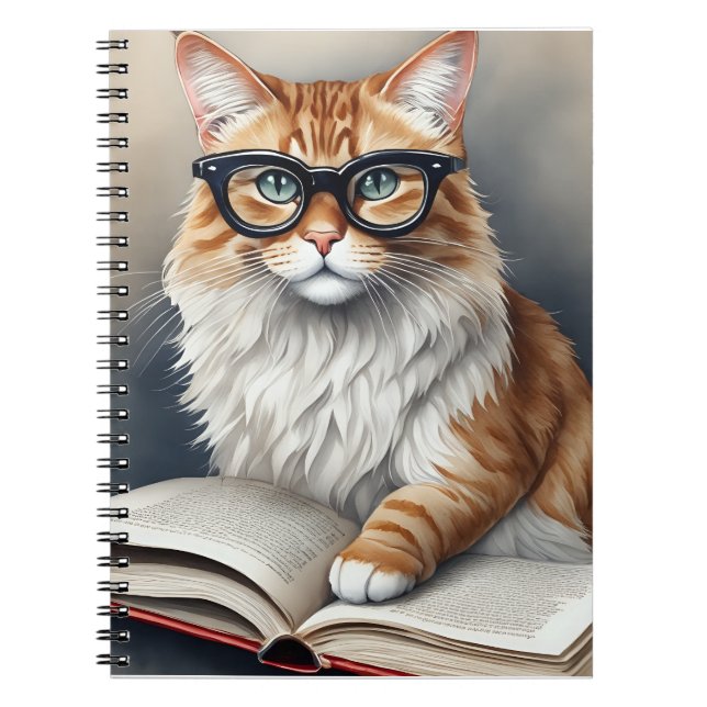 Niedliches Cat Personal Reading Log Journal Notizblock (Vorderseite)