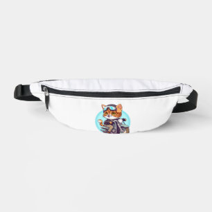 NIEDLICHES CAT-Reiten auf einem klassischen Motorr Bauchtasche