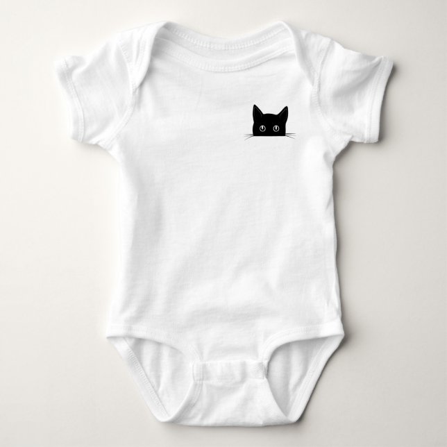 Niedliches Cat-Shirt, Katzen-Verstecken im Pocket- Baby Strampler (Vorderseite)