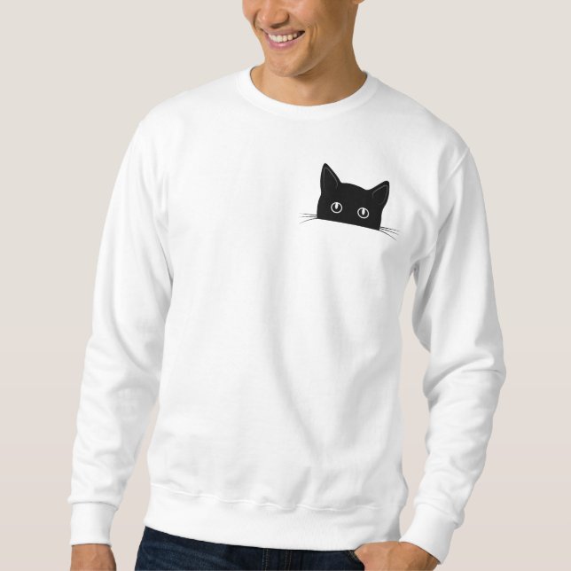 Niedliches Cat-Shirt, Katzen-Verstecken im Pocket- Sweatshirt (Vorderseite)