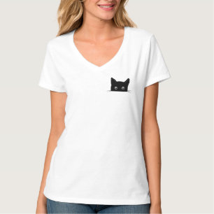 Niedliches Cat-Shirt, Katzen-Verstecken im Pocket- T-Shirt