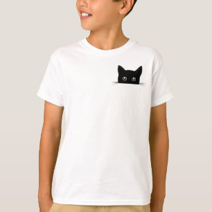 Niedliches Cat-Shirt, Katzen-Verstecken im Pocket- T-Shirt