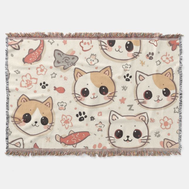 Niedliches Cat simple pet kitta Pattern Party Decke (Vorderseite)