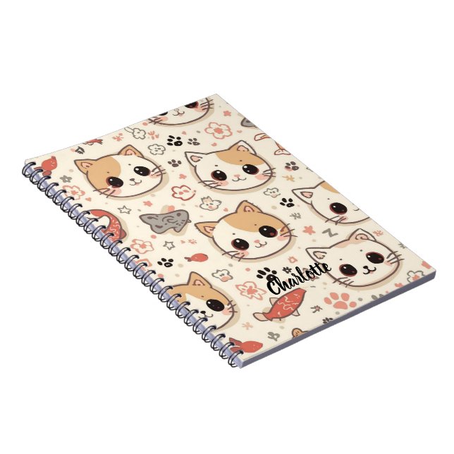 Niedliches Cat simple pet kitta Pattern Party Notizblock (Rechte Seite)