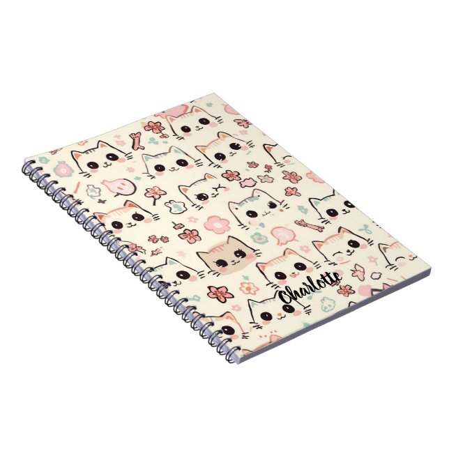 Niedliches Cat simple pet kitta Pattern Party Notizblock (Rechte Seite)