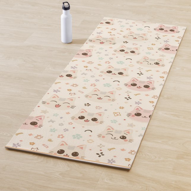 Niedliches Cat simple pet kitta Pattern Party Yogamatte (Beispiel)
