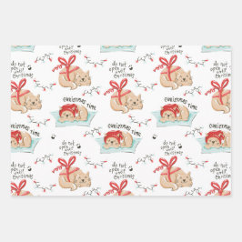 Niedliches Cat Themed MeowChristmas Pattern Geschenkpapier Set