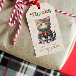 Niedliches Cat Ugly Sweater Party Geschenkanhänger