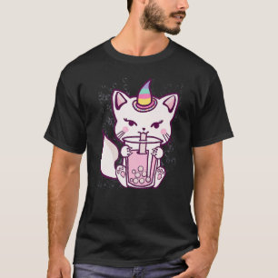Niedliches Cat Unicorn Trinkblasen Tee
