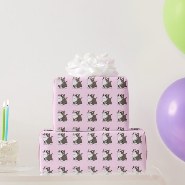 Niedliches Cat Wrapping Paper Geschenkpapier (Partygeschenke)