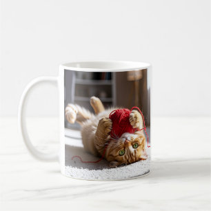 Niedliches Cat Yarn-Play Kaffeetasse