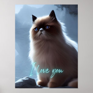 Niedliches Cat Zitat aus dem Himalaya, Liebe Sie W Poster