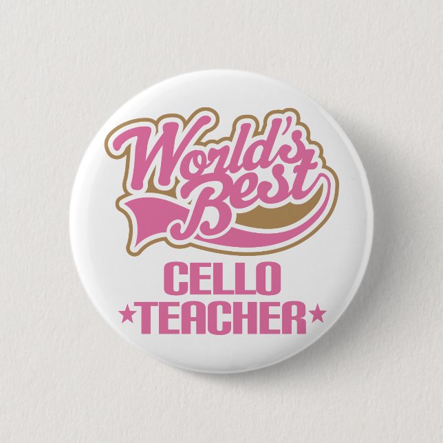 Niedliches Cello-Lehrer-Geschenk Button (Vorderseite)