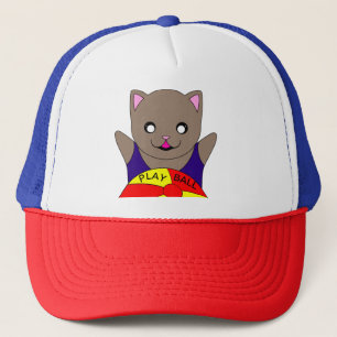 Niedliches Chat Play Ball Basketball Team Truckerkappe