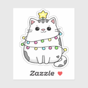 Niedliches Chat Weihnachtsdesign Aufkleber