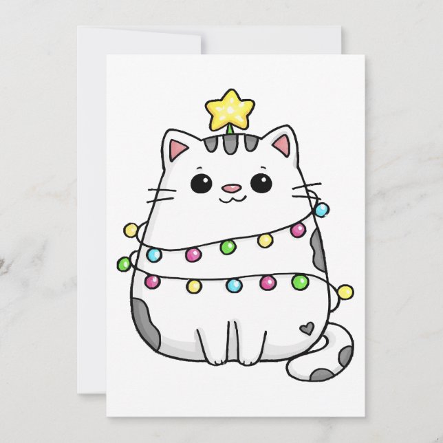 Niedliches Chat Weihnachtsdesign Einladung (Vorderseite)