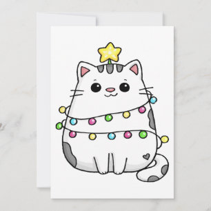 Niedliches Chat Weihnachtsdesign Einladung