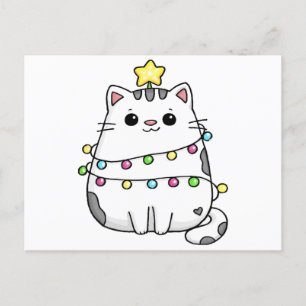 Niedliches Chat Weihnachtsdesign Postkarte
