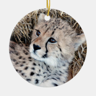Niedliches Cheetah-CUB-Foto Keramikornament