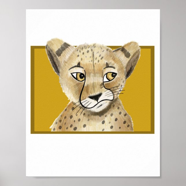 Niedliches Cheetah Poster - Safari (Vorne)