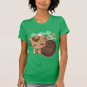 Niedliches chibi Eichhörnchen mit kawaii Kastanie T-Shirt