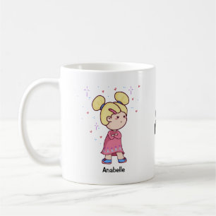 Niedliches Chibi-Paar mit bearbeitbaren Namen Kaffeetasse