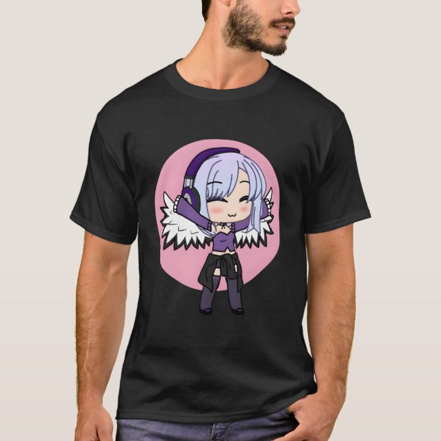 Niedliches Chibi Style Kawaii Anime Girl mit Flüge T-Shirt (Vorderseite)