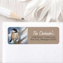 Niedliches Chickadee Song Bird Winter Painting Lab