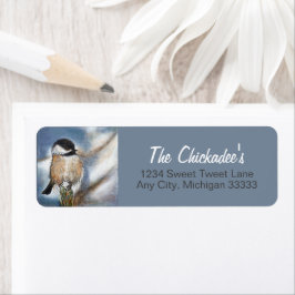 Niedliches Chickadee Song Bird Wintergemälde