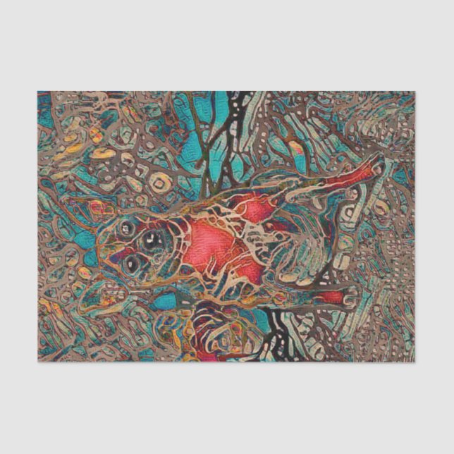 Niedliches Chihuahua Hund Aquamarin-braunes Portra Seidenpapier (Vorderseite)