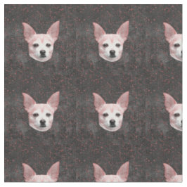 Niedliches Chihuahua Hund Gold Schwarzer Glitzer M Stoff