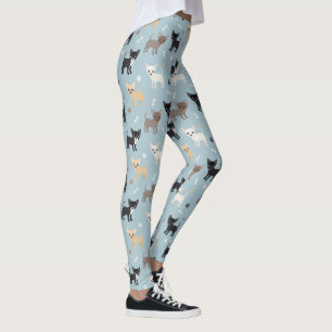 Niedliches Chihuahua-Muster-Blau Leggings
