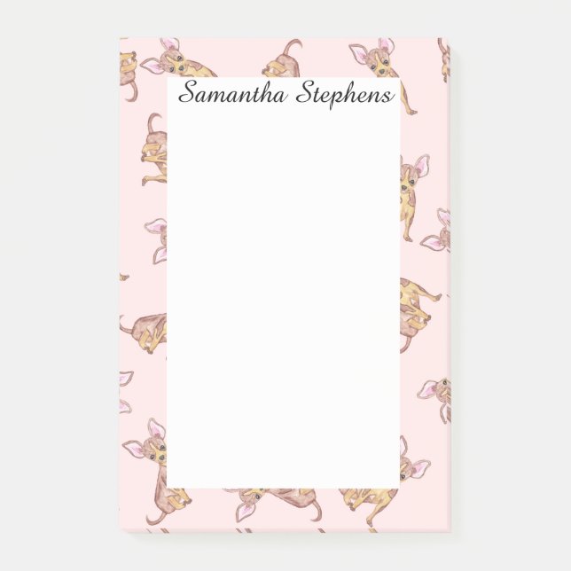 Niedliches Chihuahua Wasserfarbe Pinot Post-it Klebezettel (Vorderseite)