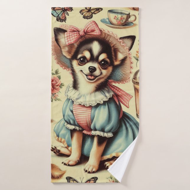 Niedliches Chihuahua-Welpenbild Badehandtuch (Badehandtuch)