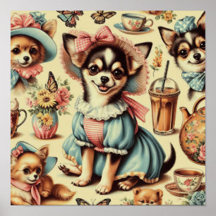 Niedliches Chihuahua-Welpenbild Poster