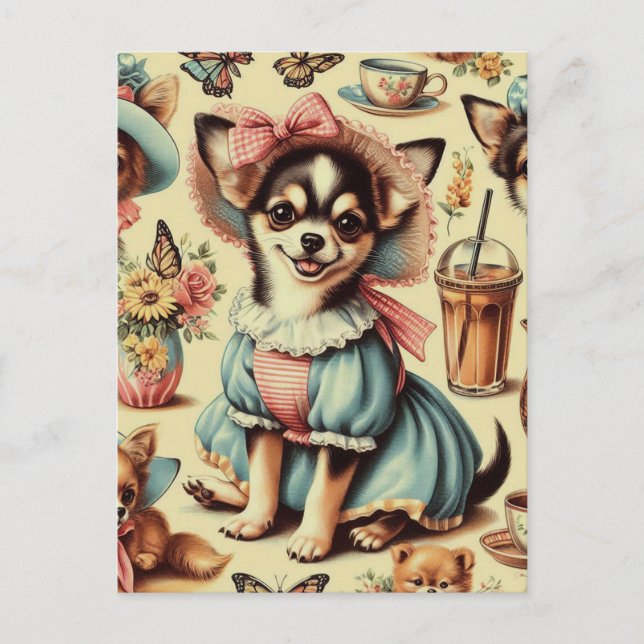 Niedliches Chihuahua-Welpenbild Postkarte (Vorderseite)