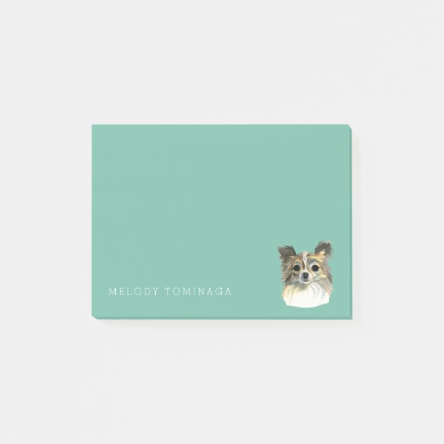 Niedliches Chihuahuawatercolor-Porträt | addieren Post-it Klebezettel (Vorderseite)