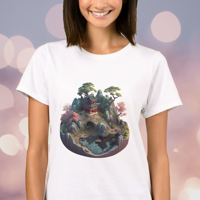 Niedliches chinesisches Fantasy 3D Landscape Tshir T-Shirt (Von Creator hochgeladen)
