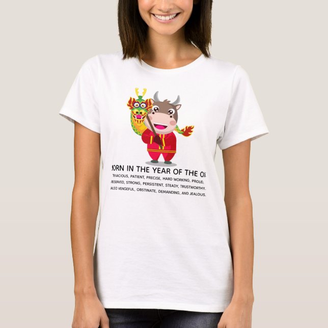 Niedliches chinesisches Neujahr der Ox-Züge T-Shirt (Vorderseite)