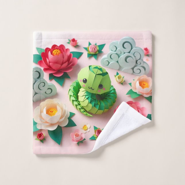 Niedliches chinesisches Neujahr Schlange 2025 HT1 Waschlappen (Waschlappen)