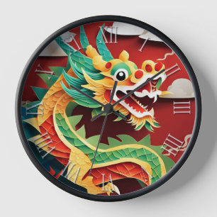 Niedliches chinesisches Neujahrdrache Zodiac Birth Uhr