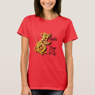 Niedliches chinesisches New Year Rattenfrauen-T-Sh T-Shirt