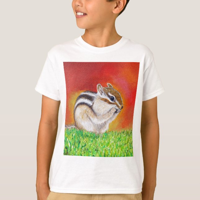 Niedliches Chipmunk-Gemälde T-Shirt (Vorderseite)