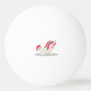 Niedliches chubby errötendes Unicorn chibi Tischtennisball