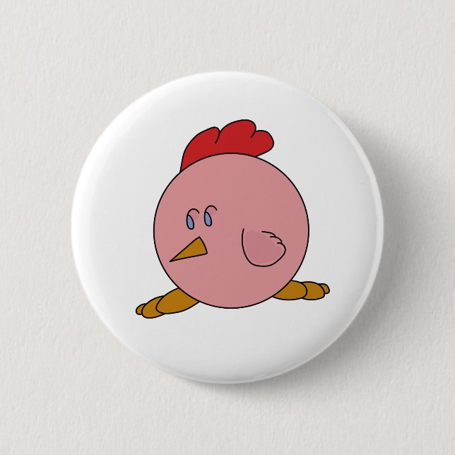 Niedliches Chubby-Hühnchen Button (Vorderseite)
