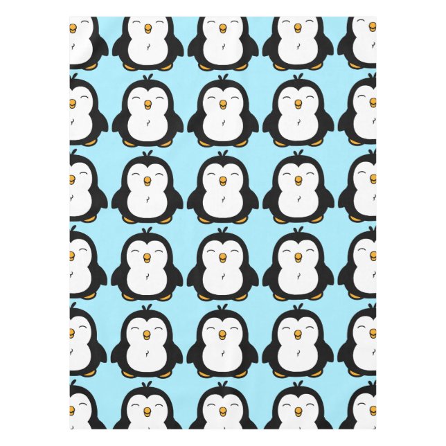 Niedliches Chubby Penguin-Bild-Muster Tischdecke (Vorderseite)