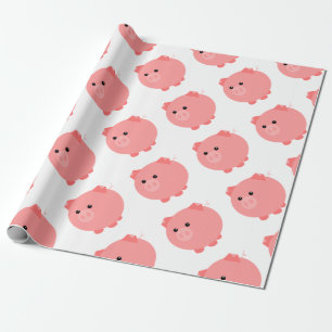 Niedliches Chubby Schwein Geschenkpapier