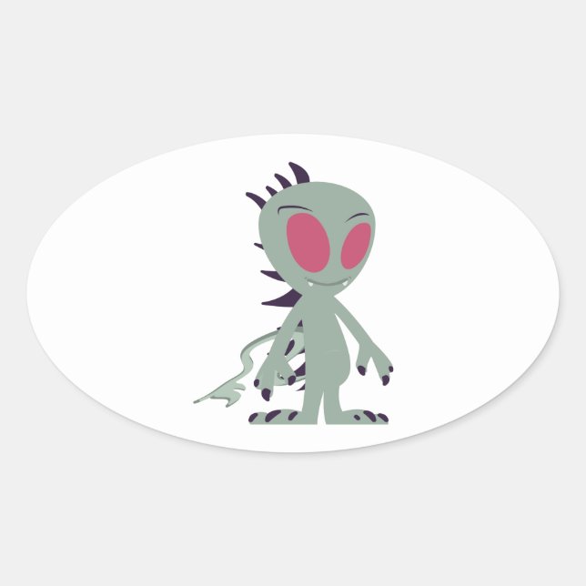 Niedliches Chupacabra Ovaler Aufkleber (Vorderseite)
