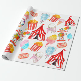 Niedliches Circus Festival Kinder Party Geschenkpapier